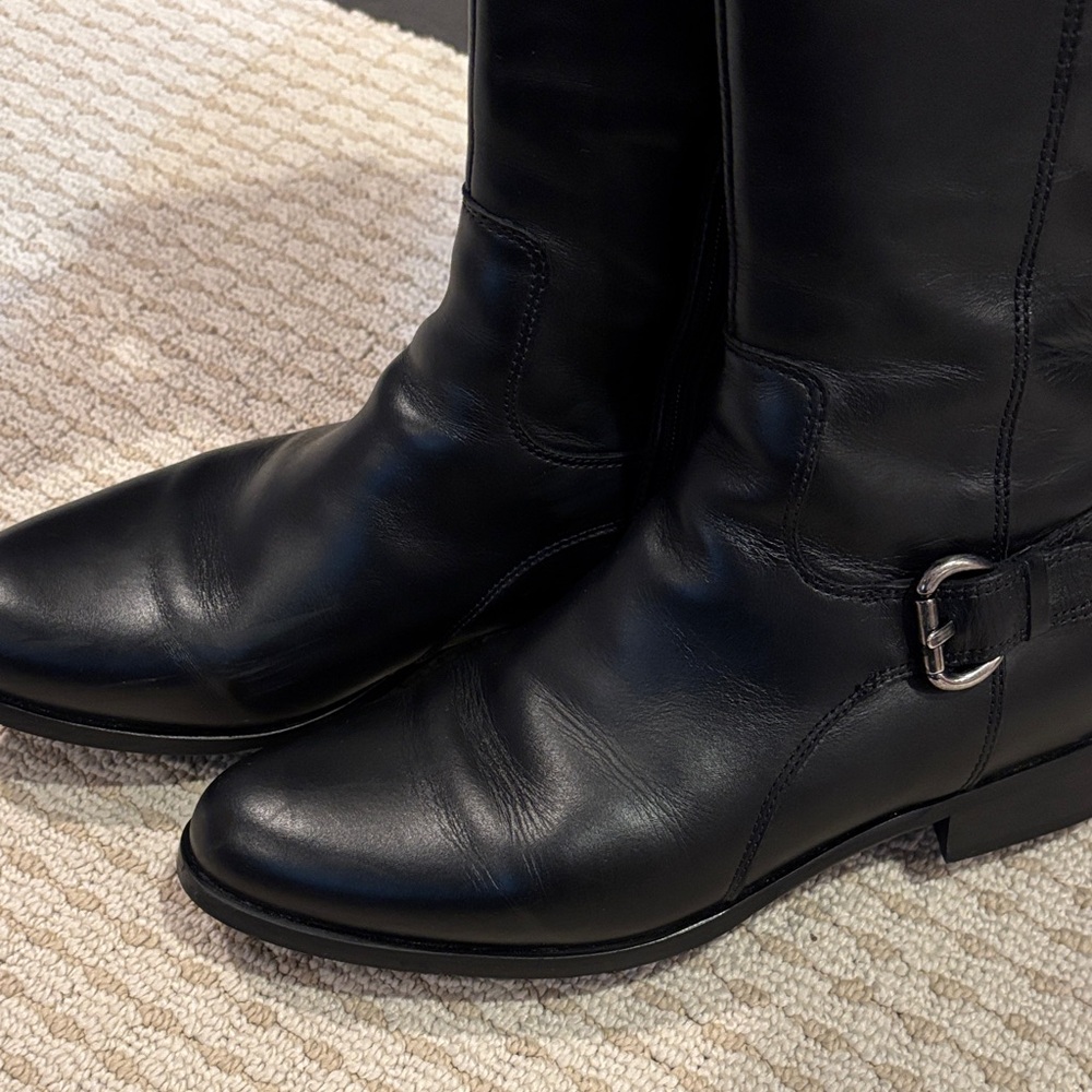 La CANADIENNE Black Leather Knee-High Riding Boots - Picture 5 of 6